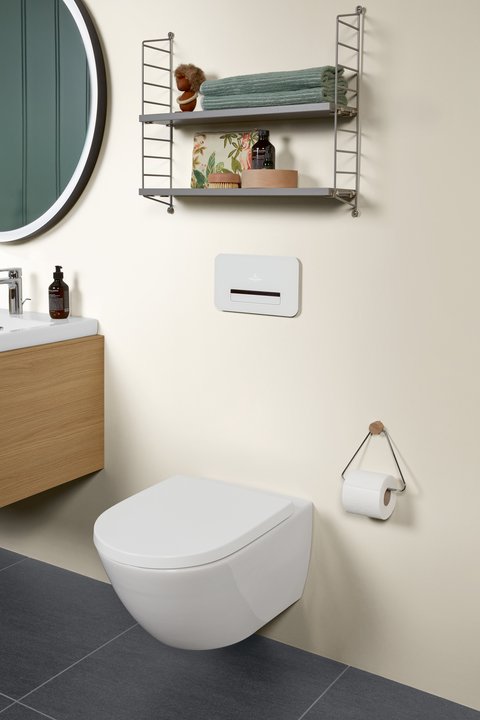Villeroy & Boch – Subway 3.0 Washdown toilet, rimless, wall-mounted, with TwistFlush, White Alpin