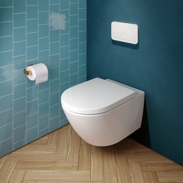 Villeroy & Boch – Subway 3.0 Washdown toilet, rimless, wall-mounted, with TwistFlush, White Alpin