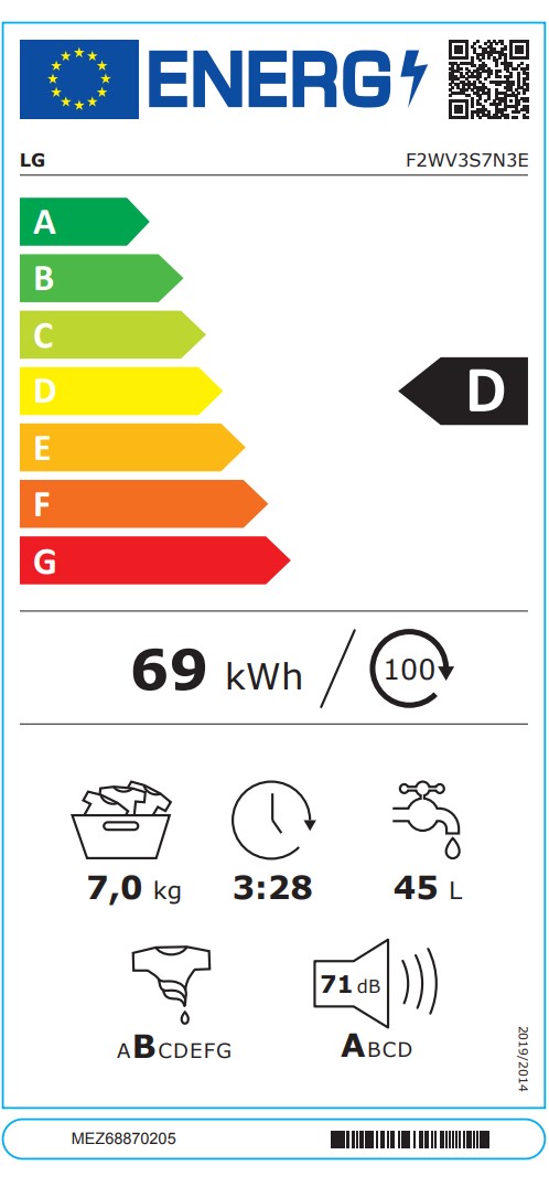 LG Washing Machine 7KG