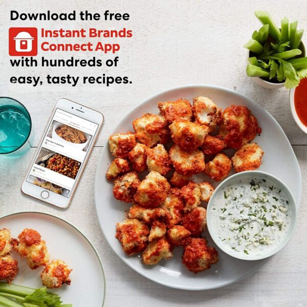 Instant Vortex Plus 5.7L, 6-in-1 Air Fryer with ClearCook™ S/S Odorerase Easy View Windows Built-in Air Filters, Air Fry, Roast, Broil, Bake, Reheat, Dehydrate, 1700W
