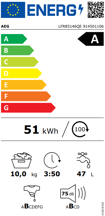AEG Πλυντήριο ρούχων 8000 PowerCare 10 kg με Autodose