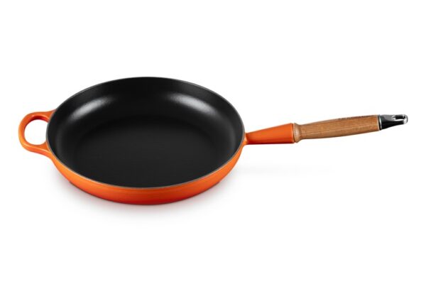 Le Creuset-Volcanic Cast Iron Pan Wooden Handle 28cm