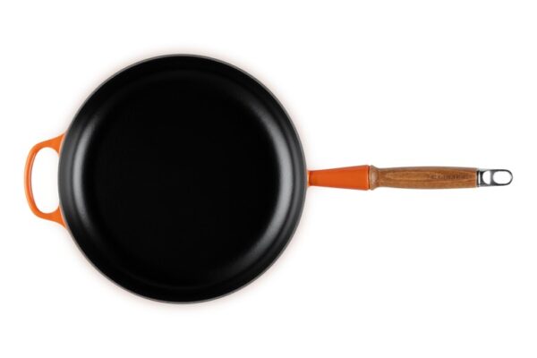Le Creuset-Volcanic Cast Iron Pan Wooden Handle 28cm