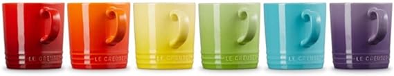 Le Creuset-Stoneware Rainbow Set of 6 Espresso Mugs 100ml