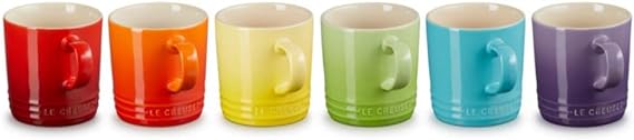 Le Creuset-Stoneware Rainbow Set of 6 Espresso Mugs 100ml
