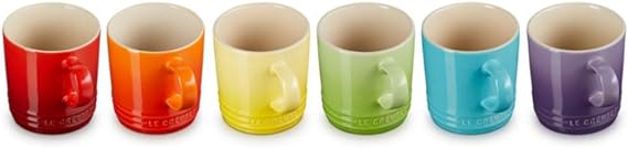 Le Creuset-Stoneware Rainbow Set of 6 Espresso Mugs 100ml