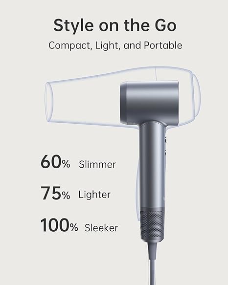 Laifen SWIFT SPECIAL - 110,000 RPM - High-Speed Hair Dryer - Negative Ionic Blow - Silver Blue (3 – image 5