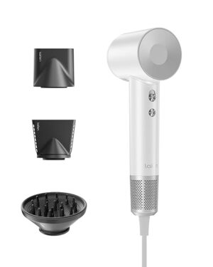 Laifen SWIFT SPECIAL – 110,000 RPM – High-Speed Hair Dryer – Negative Ionic Blow – Pearl White (3 Nozzles)