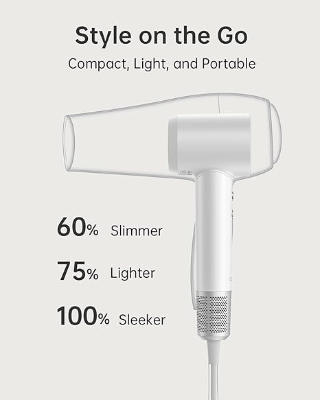 Laifen SWIFT SPECIAL – 110,000 RPM – High-Speed Hair Dryer – Negative Ionic Blow – Pearl White (3 Nozzles)