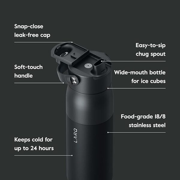 LARQ Bottle Swig Top Obsidian Black 1L / 34oz
