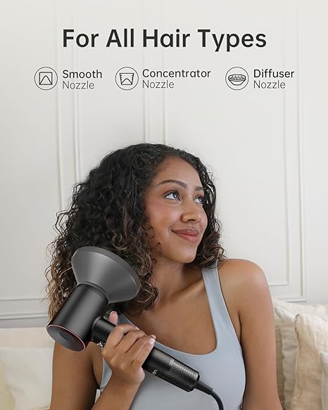 Laifen SWIFT SPECIAL – 110,000 RPM High-Speed Hair Dryer – Negative Ionic Blow – Matte Black (3 Nozzles)