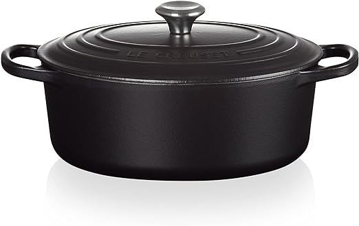 Le Creuset-Matte Black Cast Iron Oval Casserole 31cm/6.3L