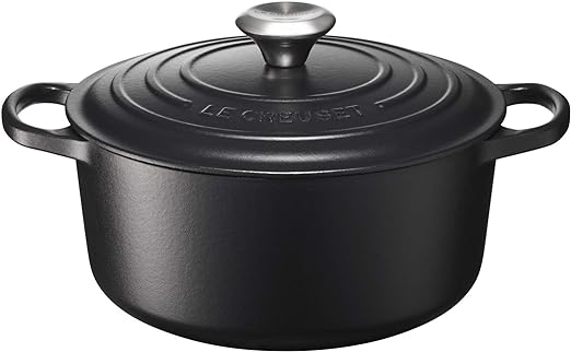 Le Creuset-Matte Black Cast Iron Round Casserole 24cm/4.2L