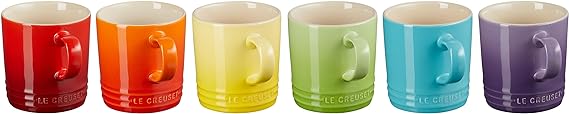 Le Creuset-Stoneware Rainbow Set of 6 Mugs 350ml