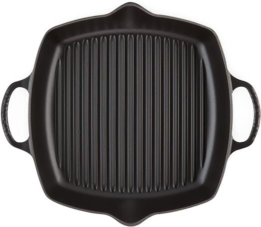 Le Creuset-Satin Black Cast Iron Deep Square Grill 30cm
