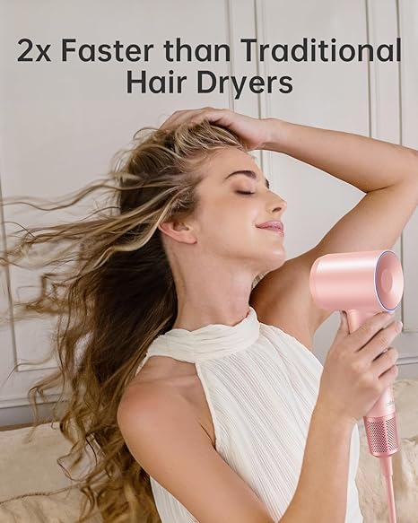 Laifen SWIFT SPECIAL – 110,000 RPM – High-Speed Hair Dryer – Negative Ionic Blow – Petal Pink (3 Nozzles)
