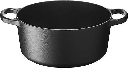 Le Creuset-Matte Black Cast Iron Round Casserole 24cm/4.2L