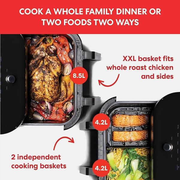 Instant Vortex Plus ClearCook Versazone Air Fryer, 8.5L, Stainless Steel