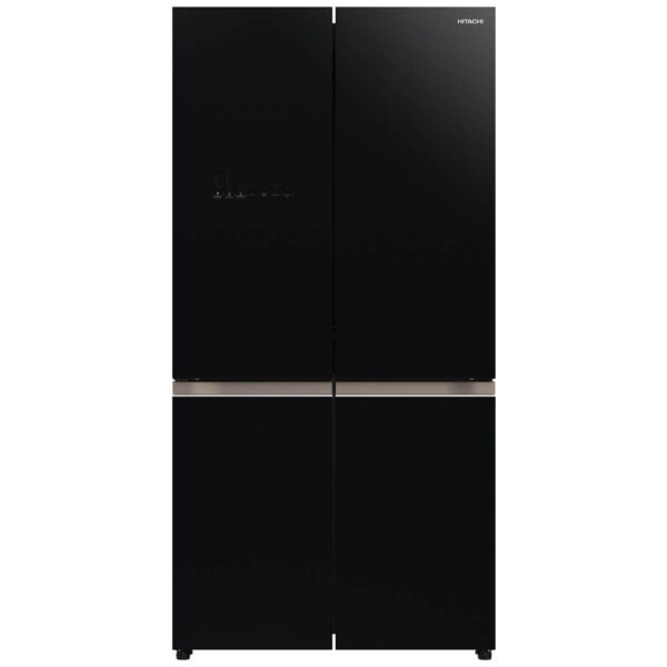 Hitachi French Bottom Freezer Deluxe 569L Vacuum Compartment & Auto Ice Maker – Glass Black