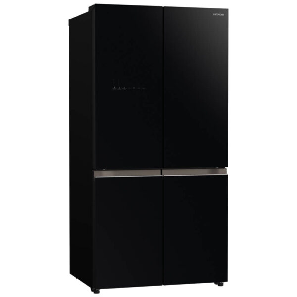 Hitachi French Bottom Freezer Deluxe 569L Vacuum Compartment & Auto Ice Maker – Glass Black