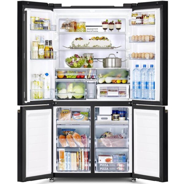 Hitachi French Bottom Freezer Deluxe 569L Vacuum Compartment & Auto Ice Maker – Glass Mauve Grey