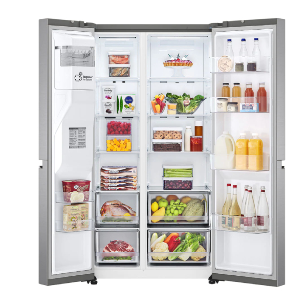 LG GSLV70PZTE Refrigerator Side by Side, With Direct Water Connection, Silver