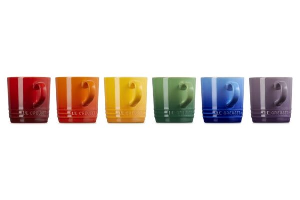 Le Creuset-Stoneware Rainbow Set 6 Cappuccino Mugs 200ml
