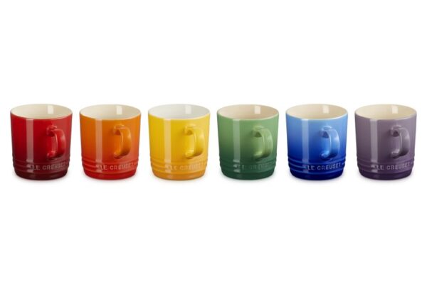 Le Creuset-Stoneware Rainbow Set 6 Cappuccino Mugs 200ml
