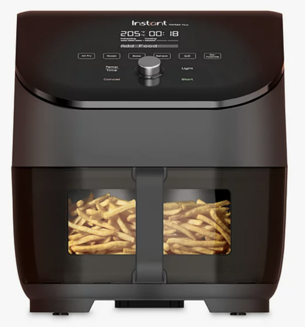 Instant Vortex Plus with ClearCook – 5.7L Digital Health Air Fryer, Black, 6-in-1 Smart Programmes – Air Fry, Bake, Roast, Grill, Dehydrate, Reheat, Large Capacity -1700W