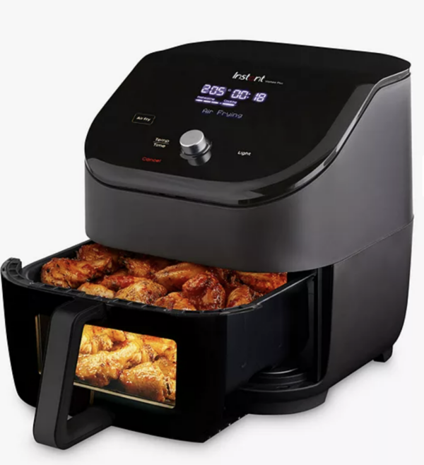 Instant Vortex Plus with ClearCook – 5.7L Digital Health Air Fryer, Black, 6-in-1 Smart Programmes – Air Fry, Bake, Roast, Grill, Dehydrate, Reheat, Large Capacity -1700W