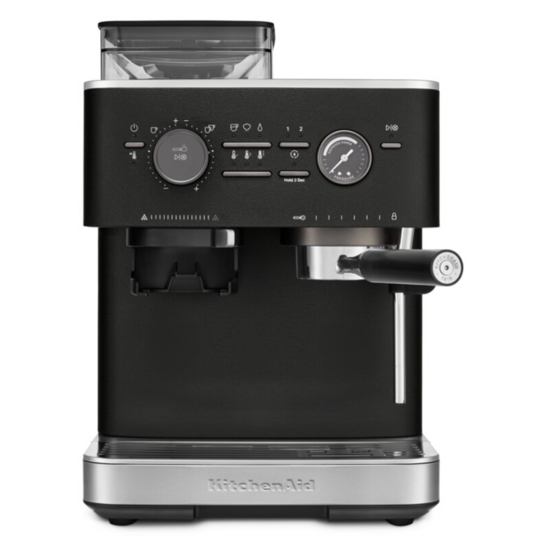 KitchenAid Semi Automatic Espresso Machine with Burr Grinder – Cast Iron Black