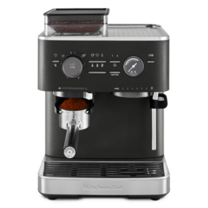 KitchenAid Semi Automatic Espresso Machine with Burr Grinder – Cast Iron Black