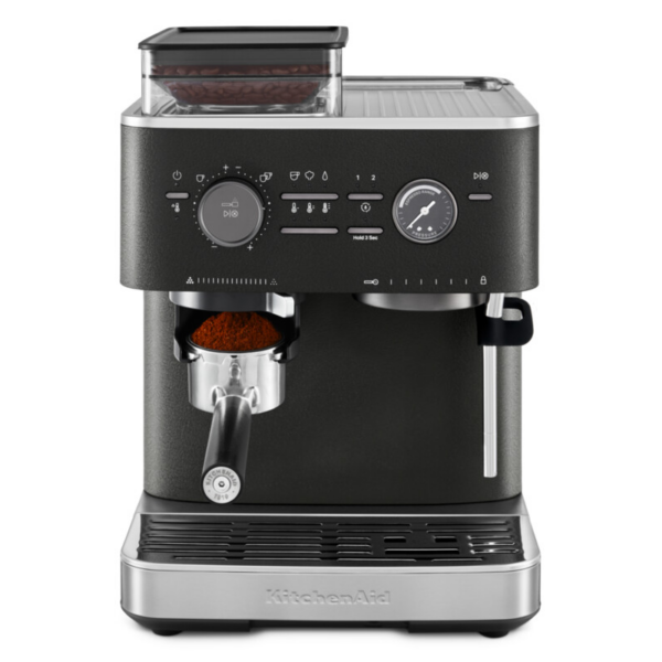 KitchenAid Semi Automatic Espresso Machine with Burr Grinder – Cast Iron Black
