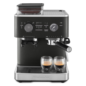 KitchenAid Semi Automatic Espresso Machine with Burr Grinder – Cast Iron Black