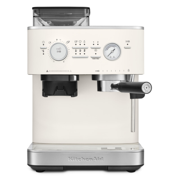 KitchenAid Semi Automatic Espresso Machine with Burr Grinder – Porcelain White