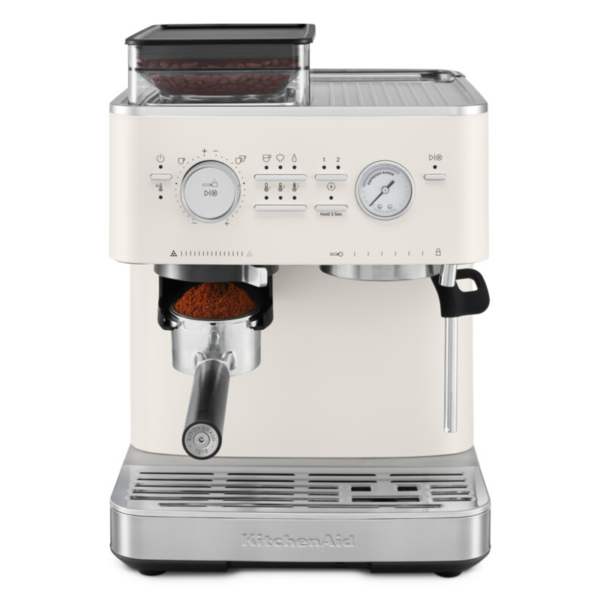 KitchenAid Semi Automatic Espresso Machine with Burr Grinder – Porcelain White