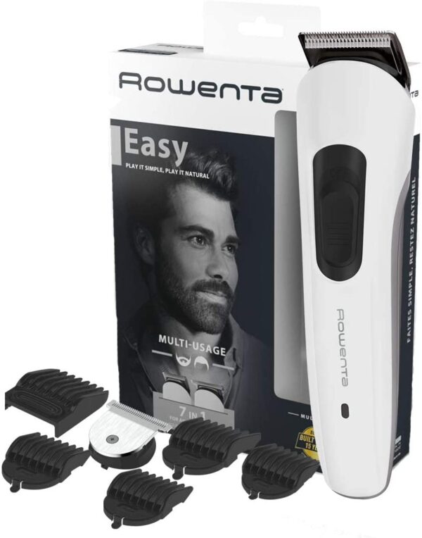 Rowenta Multistyle TN8931 7-in-1 Self-Sharpening Blades for Hair and Beard, Cordless or Wired, 60 Minute Bat. Life, Washable Blades