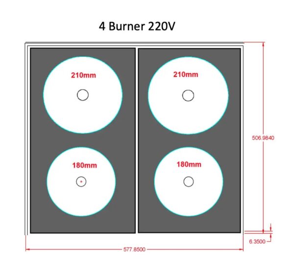 Invisacook 4 Ring Cooktop – 4 Burner 220V