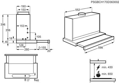 AEG 5000 Extractor ΑΠΟΡΡΟΦΗΤΗΡΑΣ ΣΥΡΟΜΕΝΟΣ 60 cm