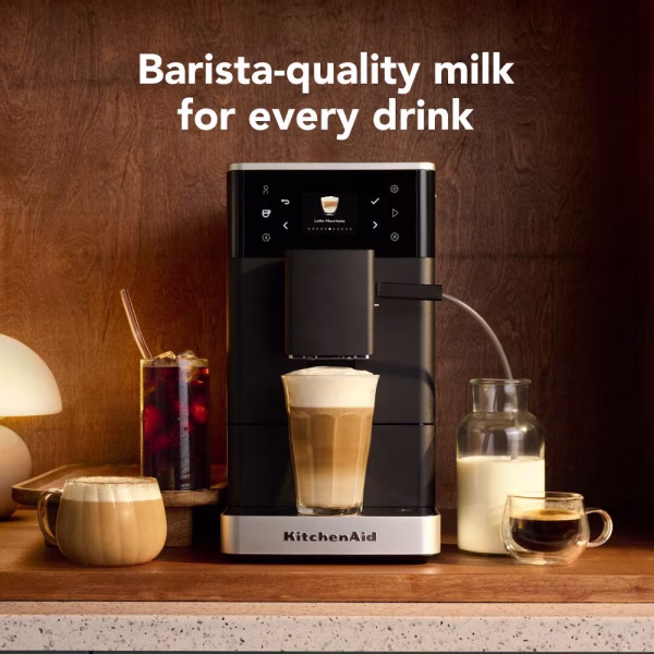 KitchenAid Fully Automatic Espresso Machine KF3 with Iced Coffee – Matte Black