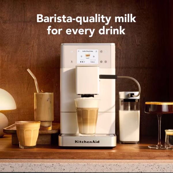 KitchenAid Fully Automatic Espresso Machine KF4 with Iced Coffee – Porcelain White